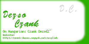 dezso czank business card